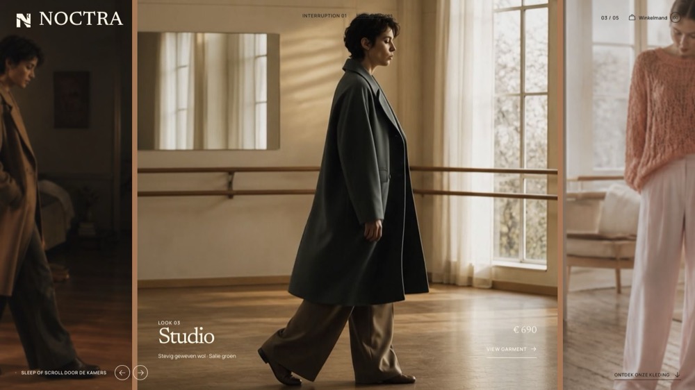NOCTRA met het horizontale lookbook en de mobiele fashionervaring