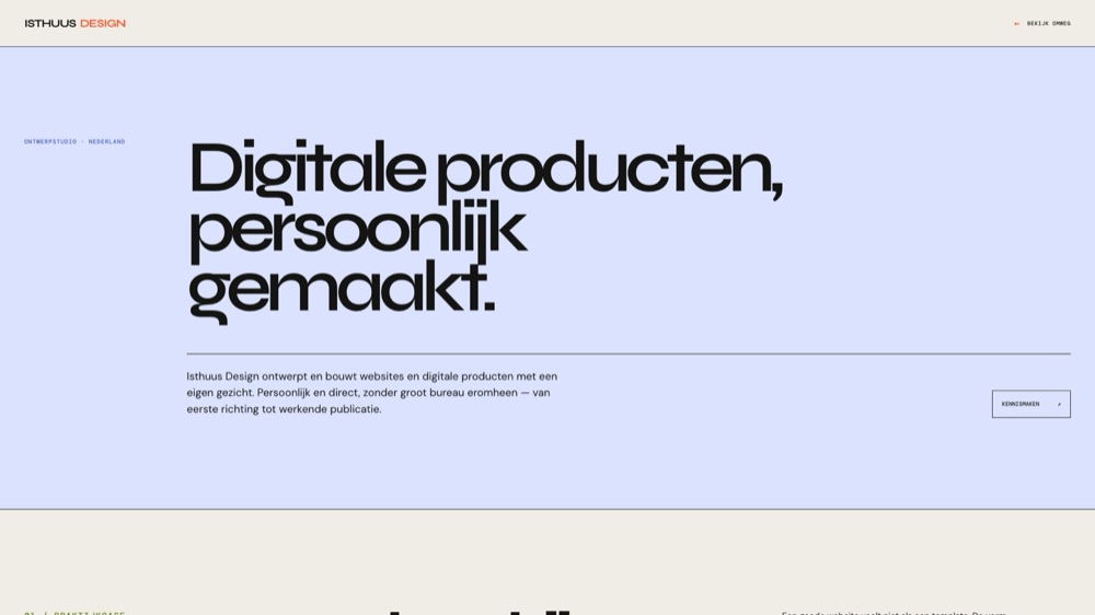 Desktopweergave van OMWEG met de interactieve kaart van Nederland